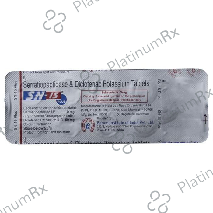 SN 15 Plus 50/10mg Tablet 10s