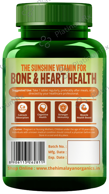 Himalayan Organics Vitamin D3 2000 IU + K2 for Bone Health - Tablet