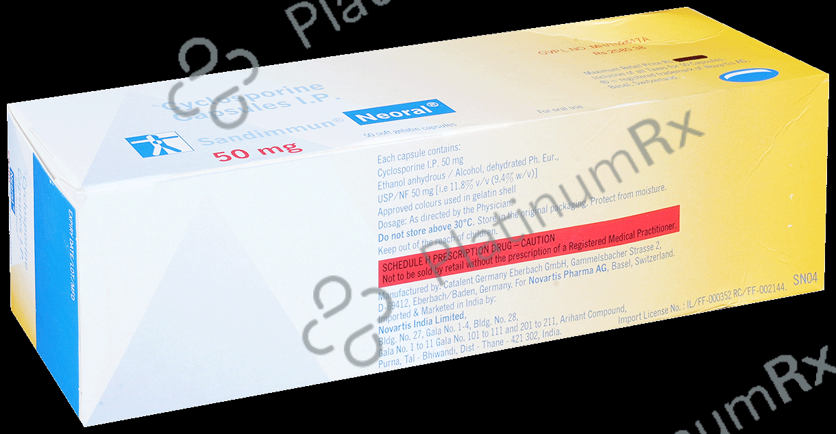 Sandimmun Neoral 50mg Soft Gelatin Capsule 5 Soft Gelatin Capsule