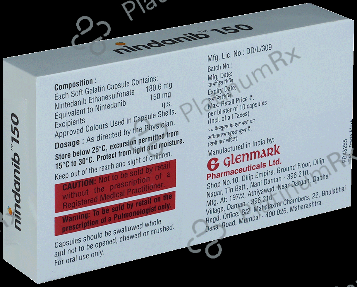 Nindanib 150mg Soft Gelatin Capsule 10s