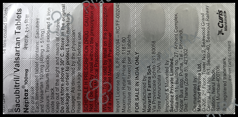 Neptaz 100mg Tablet 14s