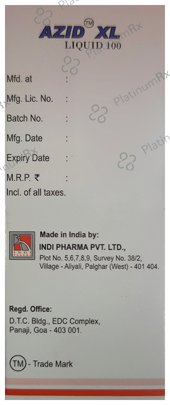 Azid XL 100mg Syrup