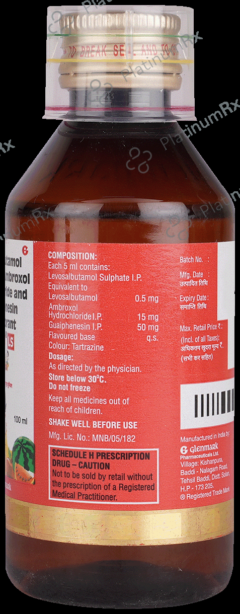 Ascoril LS Junior 15/50/0.5mg Syrup 100ml