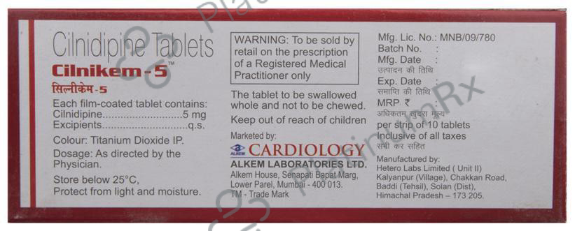 Cilnikem 5mg Tablet 10s