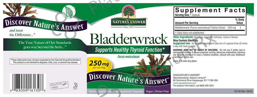 Nature's Answer Bladderwrack Vegetarian Capsule
