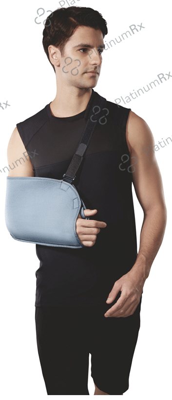 Vissco Arm Pouch Sling (Mild Support), Provides Support to the Shoulder & Arm Small Grey