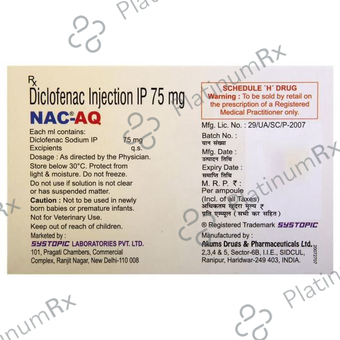 NAC AQ 75mg Injection 1ml