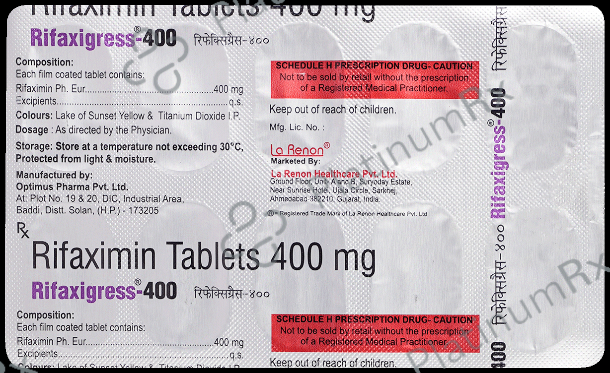 Rifaxigress 400mg Tablet 10s