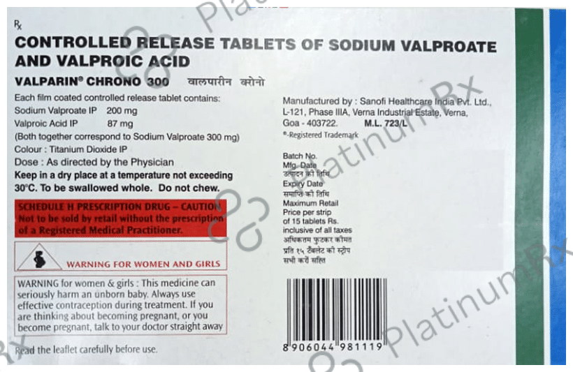 Valparin Chrono 300 200/87mg Tablet CR 15s