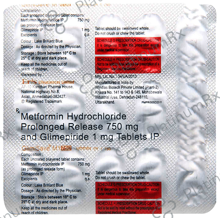 Glimisave M1/750 Tablet PR 15s