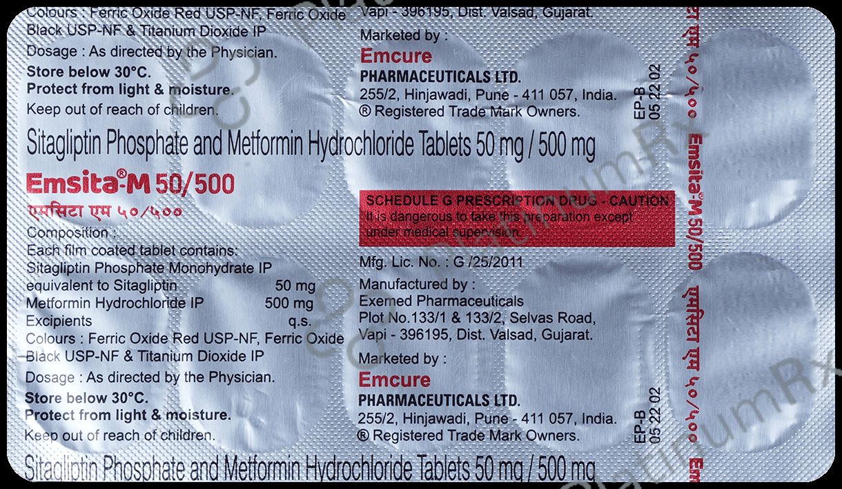 Emsita M 50/500mg Tablet 10s