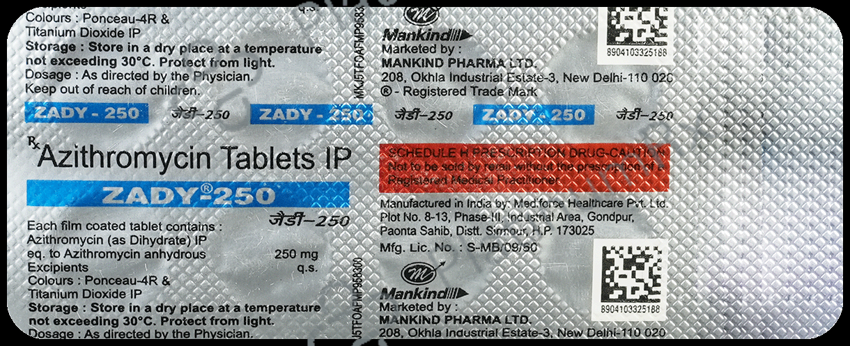 Zady 250mg Tablet 10s