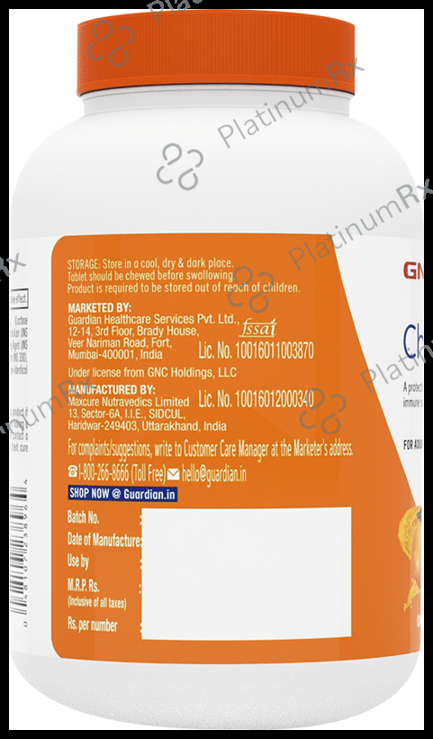 GNC Chewable Vitamin C 500mg Orange Tablet 30s