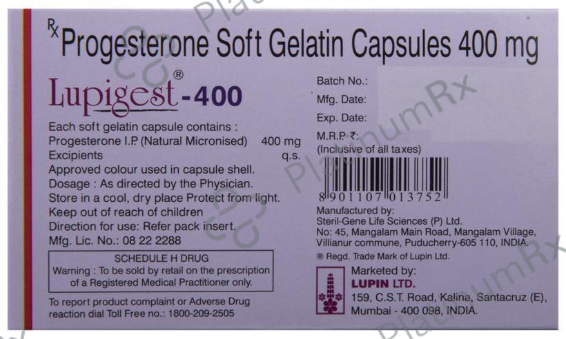 Lupigest 400 Soft Gelatin Capsule