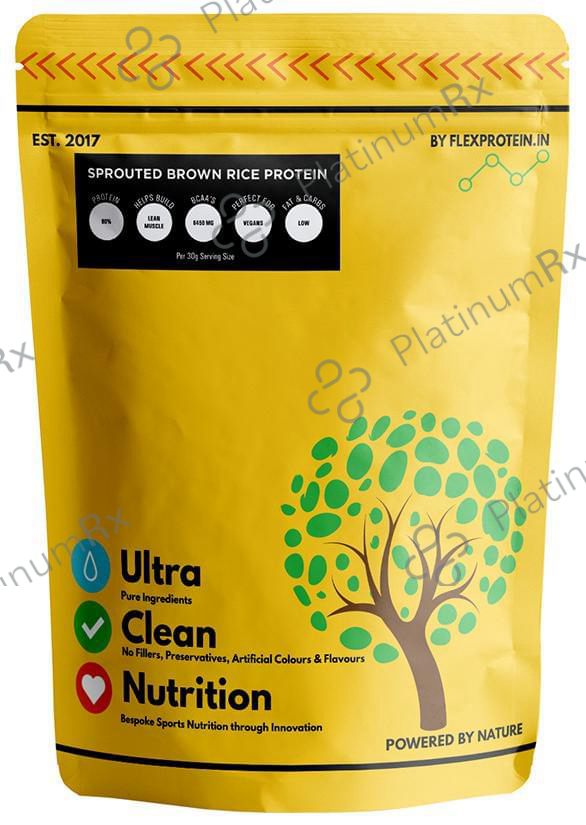 Flex Protein Sprouted Brown Rice Protein Unflavoured 500 gm