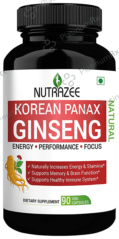 Nutrazee Natural Korean Panax Ginseng Supplement Veg Capsule