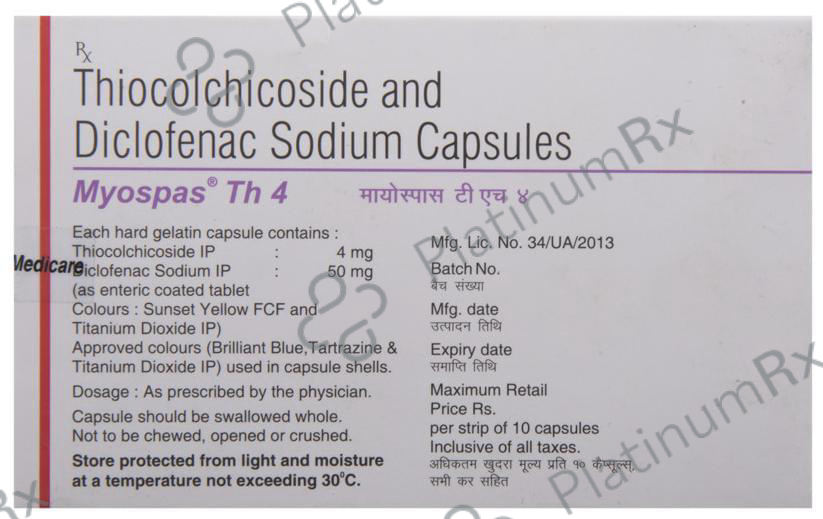 Myospas TH 50/4mg Capsule 10s