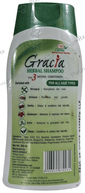 Wings Gracia Herbal Shampoo (200ml Each)