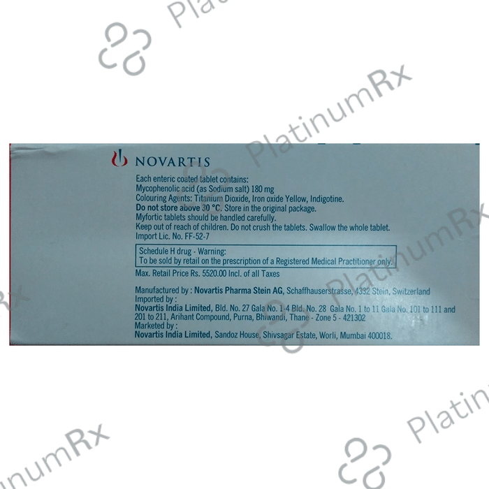 Myfortic 180mg Tablet