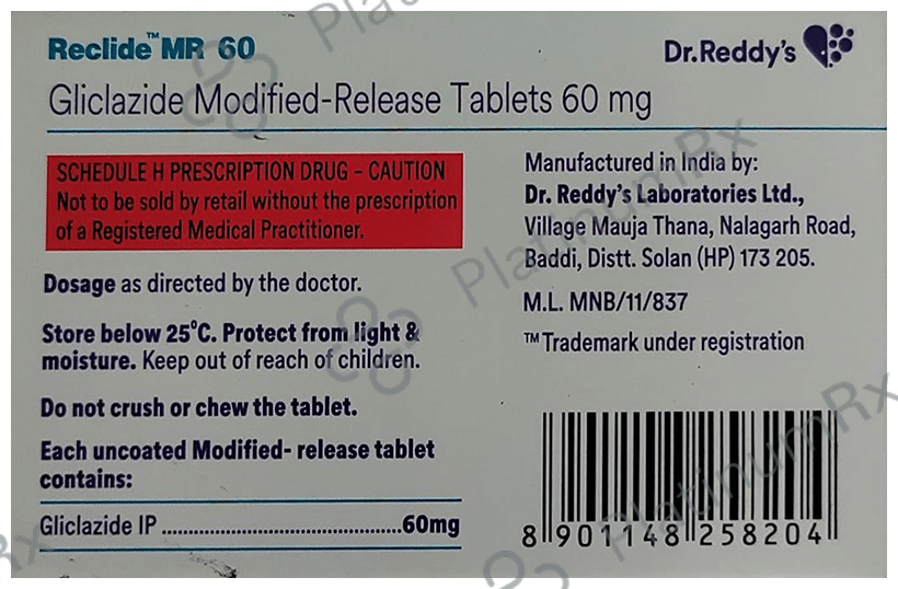 Reclide MR 60mg MR Tablet 15s