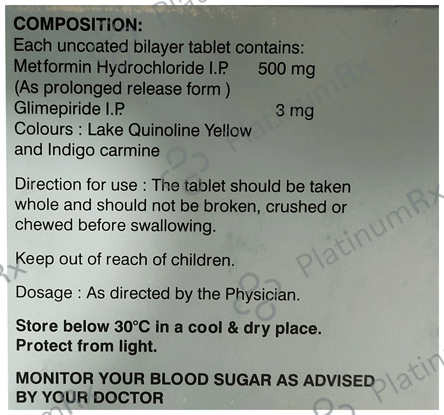Gluconorm G 3/500mg Tablet PR 15s