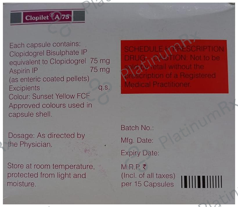 Clopilet A 75/75mg Capsule 15s