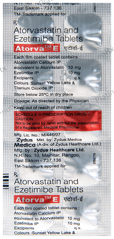 Atorva E 10/10mg Tablet 10s