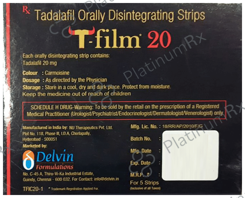T Film 20mg Disintegrating Strip 5s