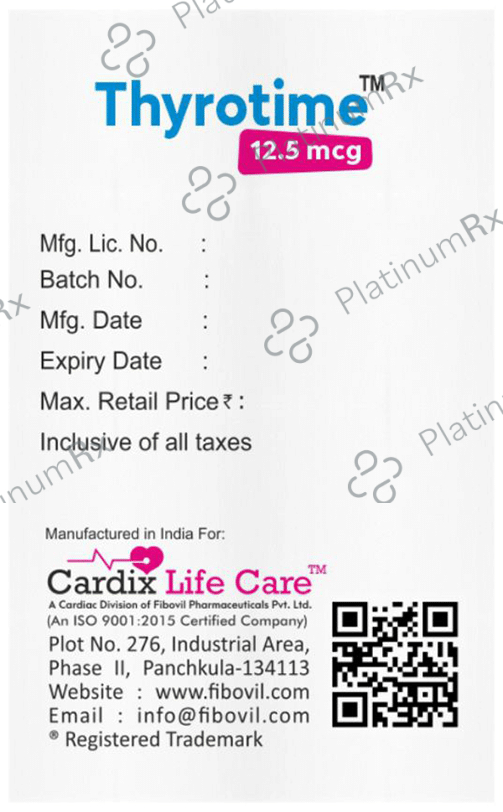 Thyrotime 12.5mcg Tablet