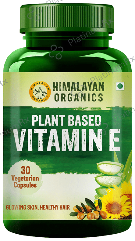 Himalayan Organics Plant Based Vitamin E - Vegetarian Capsule for Skin & Healthy Hair