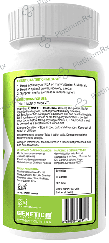 Genetic Nutrition Mega Vit Tablet