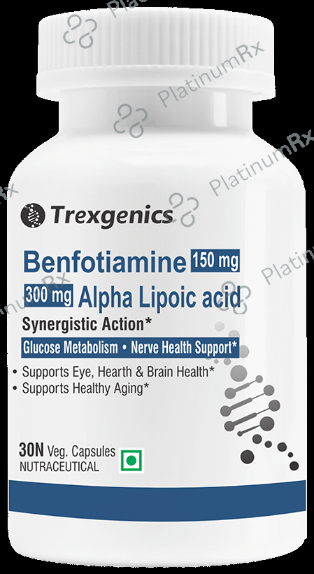Trexgenics Benfotiamine 150mg Alpha Lipoic acid 300mg Veg Capsule