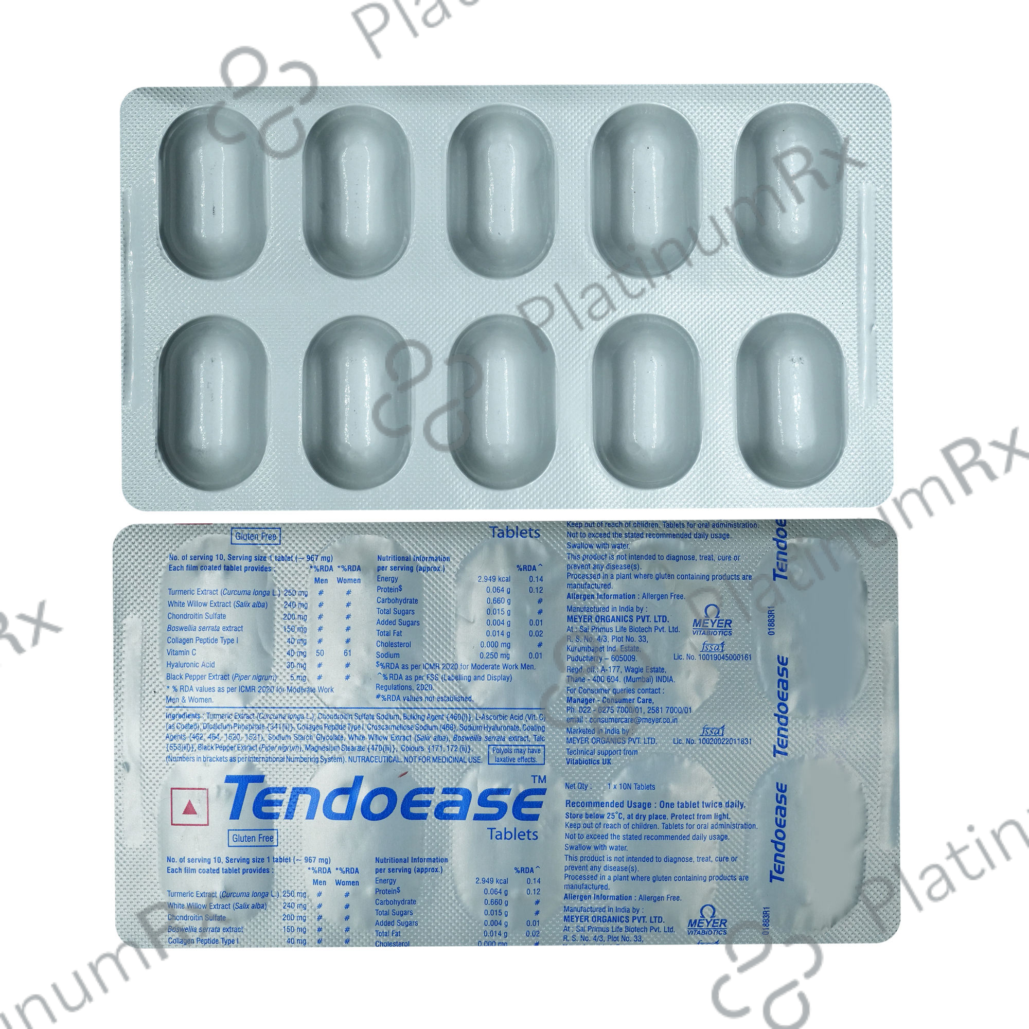Tendoease Gluten Free Tablet 10s