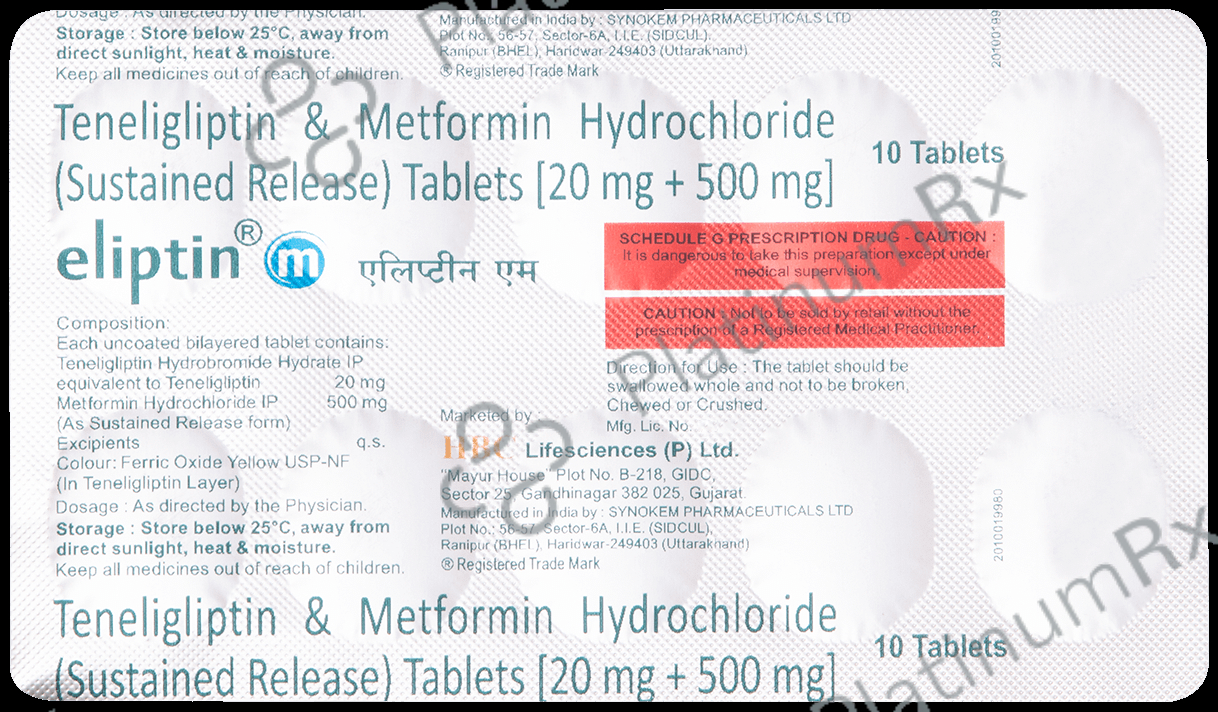 Eliptin M 500mg/20mg Tablet SR
