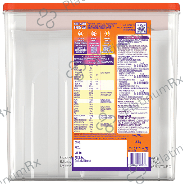 Bournvita Bournvita Cadbury Bournvita with Vitamin D for Strength/Chocolate Chocolate with Container Free