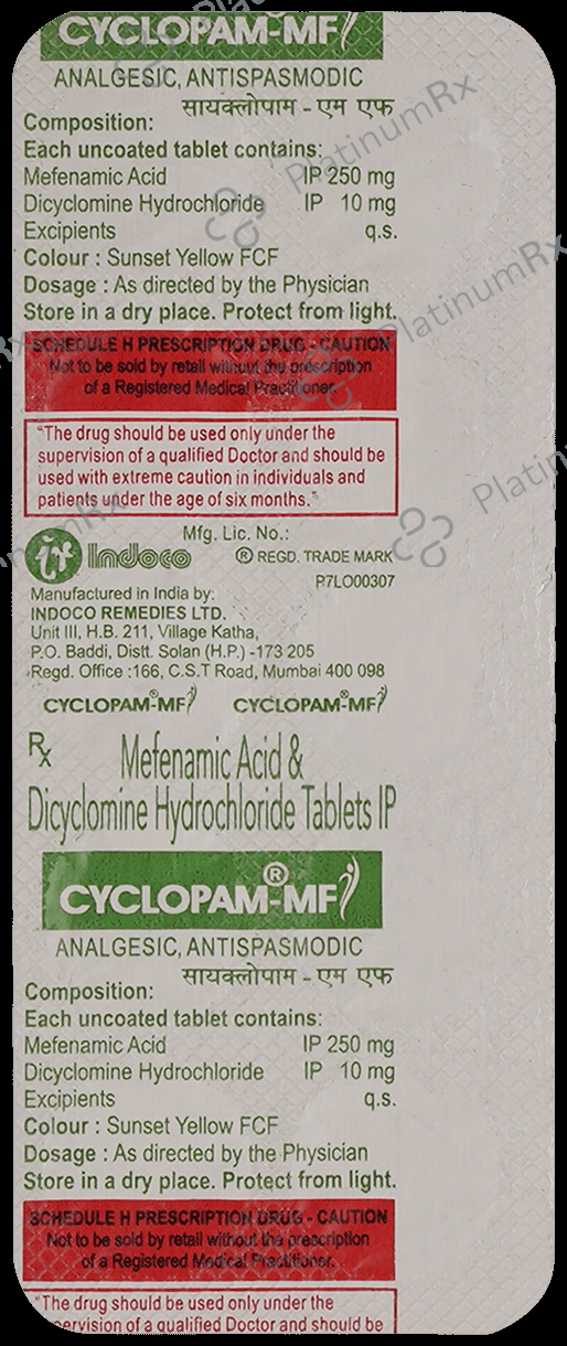Cyclopam-MF 10mg/250mg Tablet