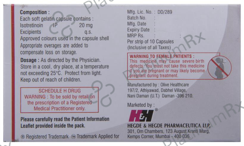 Tretin Iso 20mg Capsule 10s