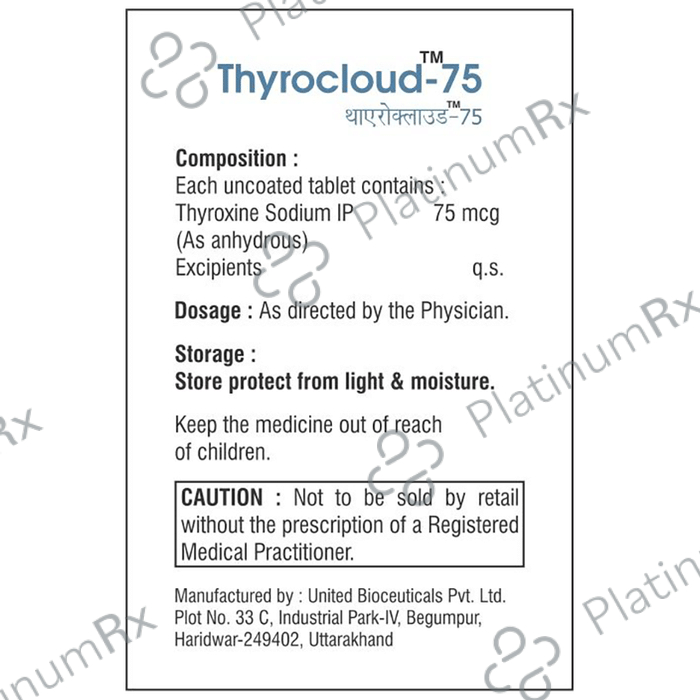 Thyrocloud 75 Tablet 100s