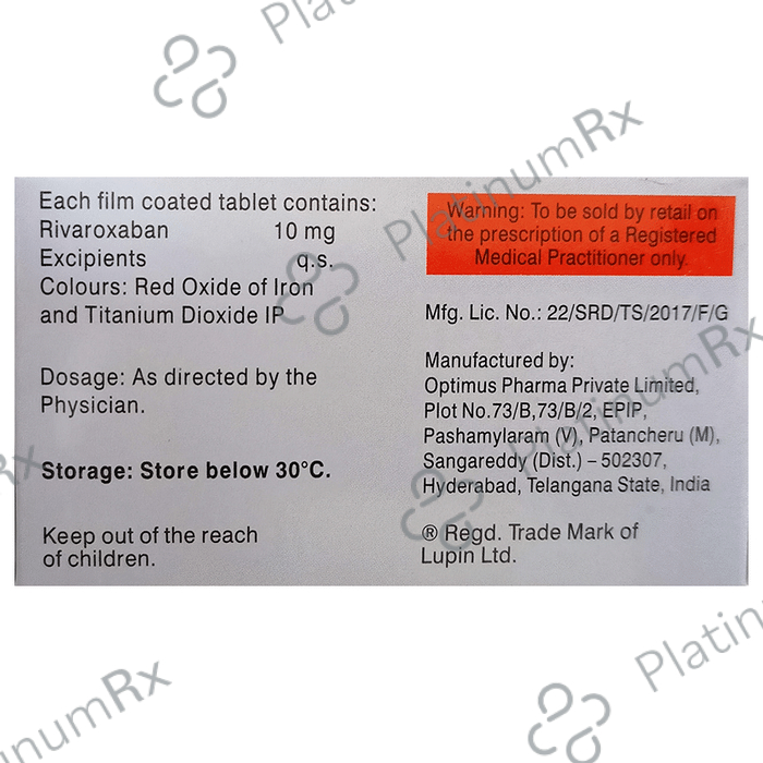 Rivaban 10mg Tablet 10s