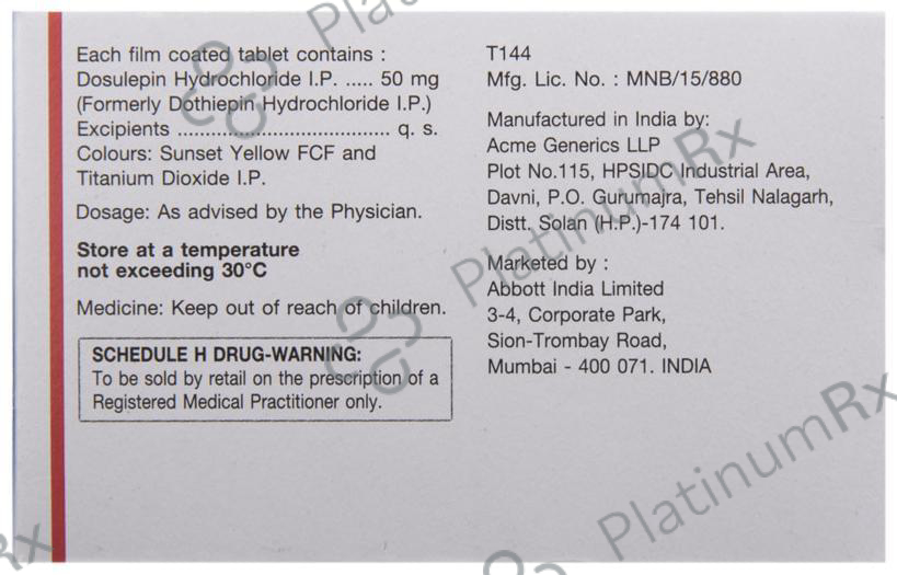 Prothiaden 50mg Tablet 15s