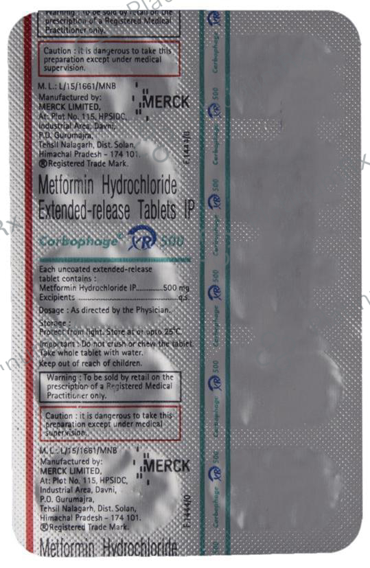 Carbophage XR 500mg Tablet ER 10s