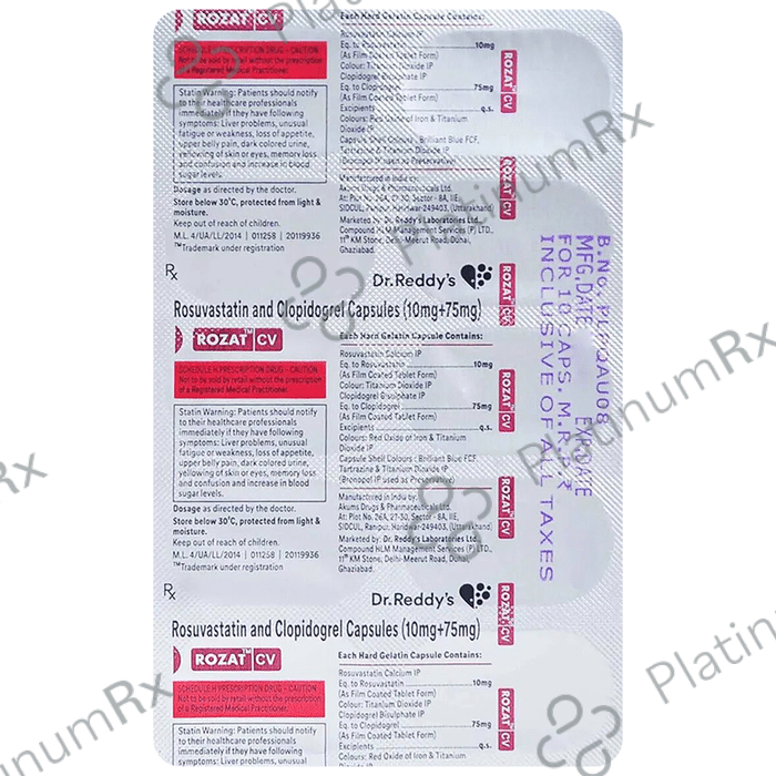 Rozat CV 75/10mg Capsule 10s