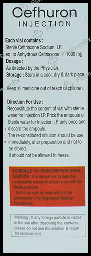 Cefhuron 1gm Injection