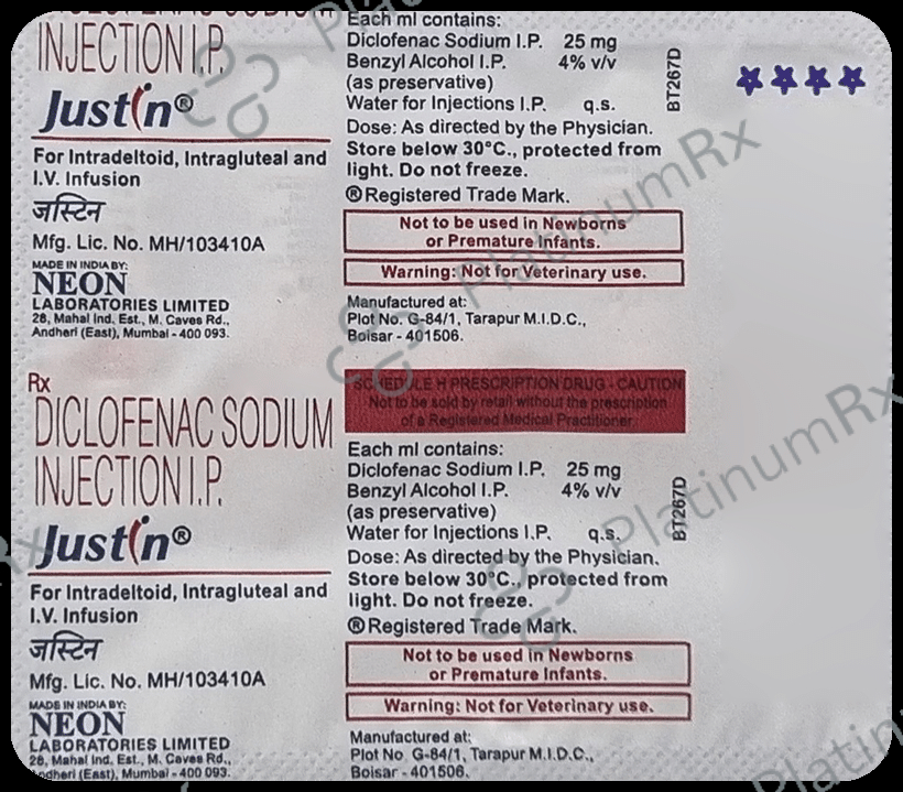 Justin 25mg Injection 3 ml