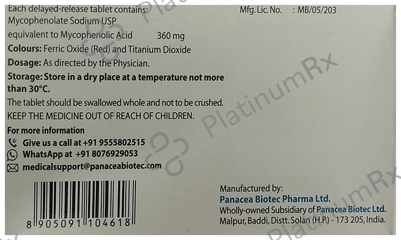 Mycept S 360mg Tablet 10s