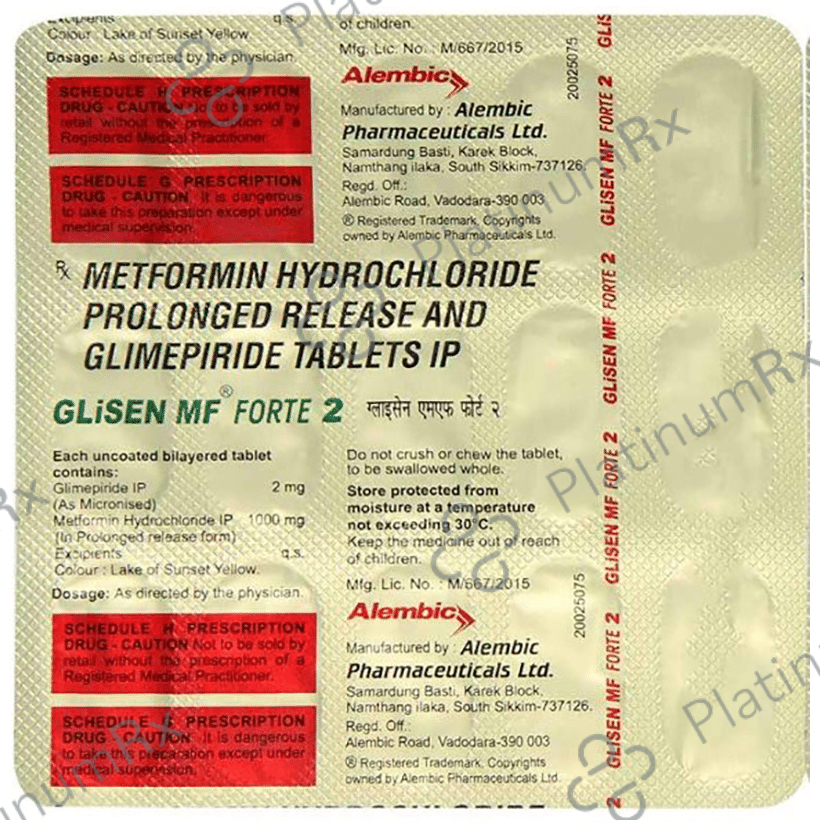 Glisen MF Forte 2/1000mg Tablet PR 15s