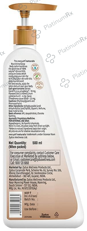 Everyuth Naturals Body Lotion Nourishing Cocoa 500 ml