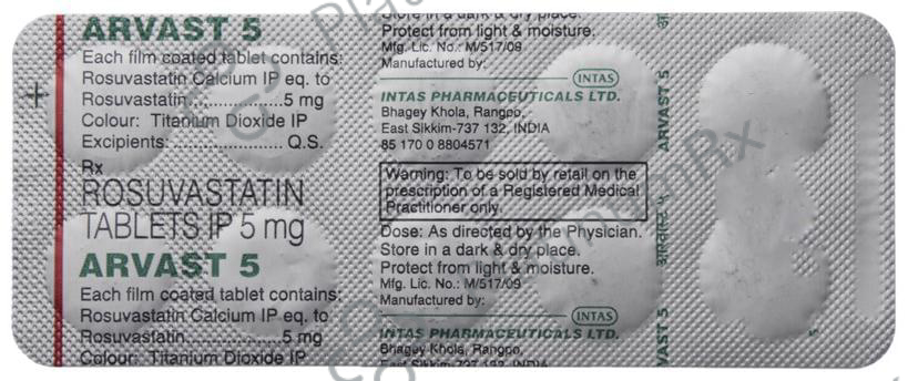Arvast 5mg Tablet 10s