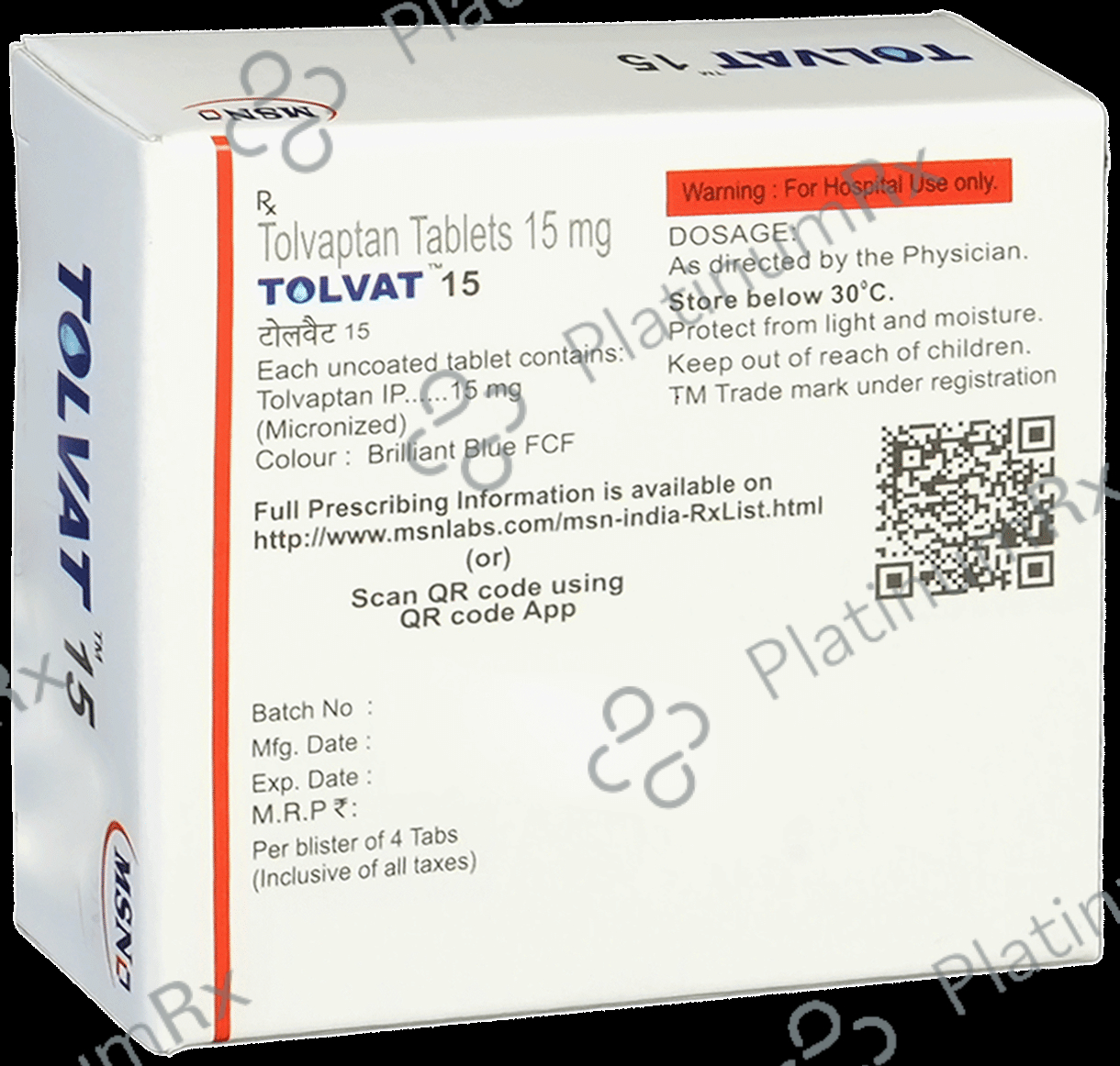 Tolvat 15mg Tablet 4s