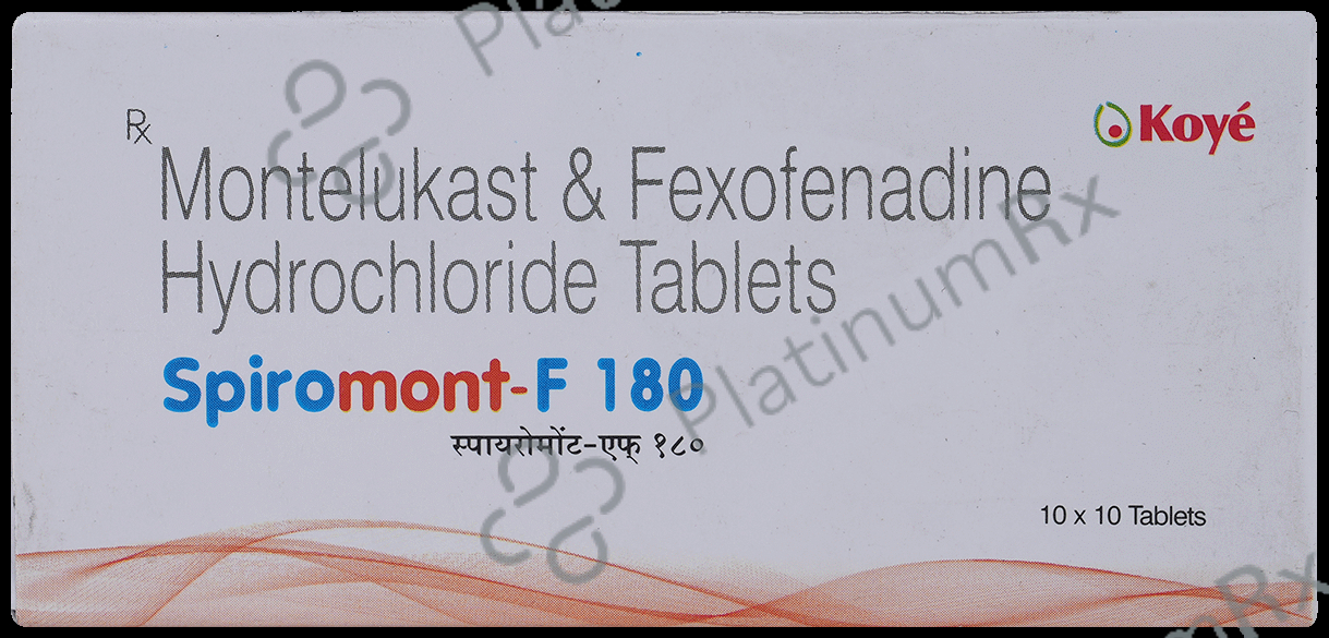 Spiromont F 180/10mg Tablet 10s